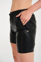 Genuine Leather Shorts ( Black )