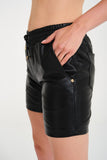 Genuine Leather Shorts ( Black )