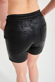 Genuine Leather Shorts ( Black )