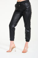 Women Genuine Leather Pant ( Black )