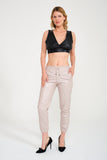 Women Genuine Leather Pant ( Nude Pink )