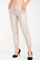 Women Genuine Leather Pant ( Nude Pink )