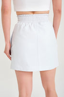 Genuine Leather Skirt ( White )