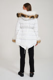 Puffer Jacket w/ Fur (White and Racoon)