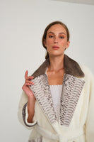 Alcantara Jacket With Snake Leather And Mink Fur Details