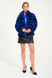 Women Chincilla Rexx Short Jacket (Night Blue)