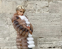 Pollux - Women Gold Swan Model Fur Coat