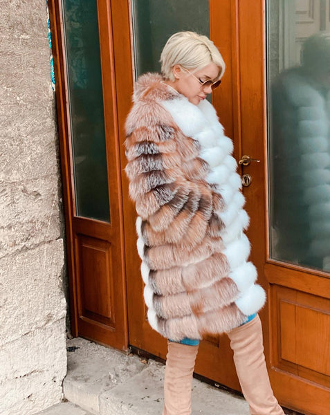 Pollux - Women Gold Swan Model Fur Coat
