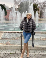 Fross Silver Fur Jacket w/ Hoodie