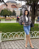 Fross Silver Fur Jacket w/ Hoodie