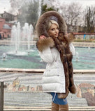 2021 Puffer Jacket w/ Fur (White)